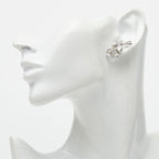 Chanel Stud Earrings Swing Bird Silver Metal Crystal — view 5