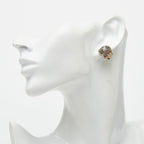 Chanel Camellia CC Logo Earrings Black Gold Plated Enamel Faux Pearl — view 5