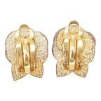 Chanel Camellia CC Logo Earrings Black Gold Plated Enamel Faux Pearl — view 3