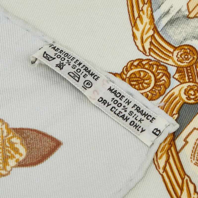Hermes Carre 90 the Royal Mews Stable Scarf Light Blue Silk — view 9