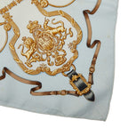 Hermes Carre 90 the Royal Mews Stable Scarf Light Blue Silk — view 4