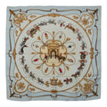 Hermes Carre 90 the Royal Mews Stable Scarf Light Blue Silk