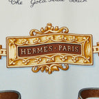 Hermes Carre 90 the Royal Mews Stable Scarf Light Blue Silk — view 8
