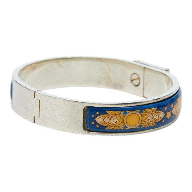 Hermes Enamel PM Cloisonne Bangle Silver 1- Bracelet — view 2