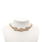 Chanel CC Logo Chain Necklace Gold Orange Leather Plated