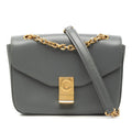 Celine C Chain Shoulder Bag Gray Leather