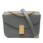 Celine C Chain Shoulder Bag Gray Leather