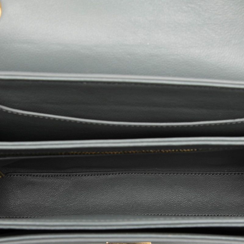 Celine C Chain Shoulder Bag Gray Leather — view 4
