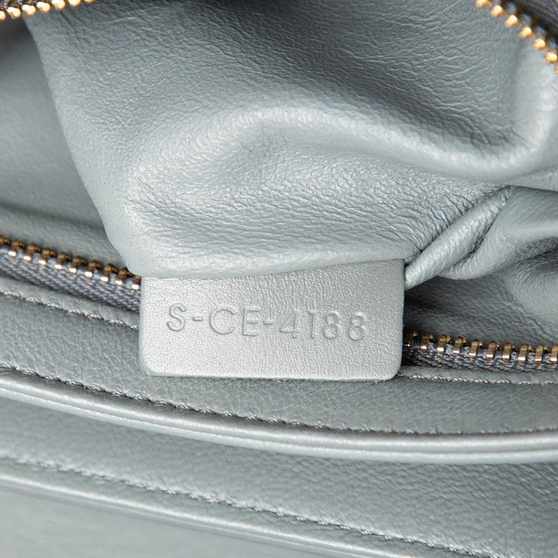 Celine C Chain Shoulder Bag Gray Leather — view 5
