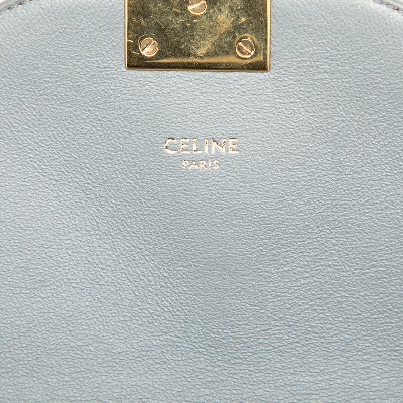 Celine C Chain Shoulder Bag Gray Leather — view 6