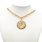 Chanel CC Logo Lion Motif Quilted Chain Pendant Gold Plated — view 6
