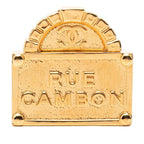 Chanel CC Logo Rue Cambon le Brooch 22 Gold Plated
