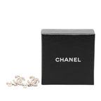 Chanel CC Logo Studded Swing Earrings 05 Silver Metal Faux Pearl — view 4