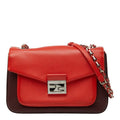 Fendi Chain Shoulder Back Red Bordeaux Leather