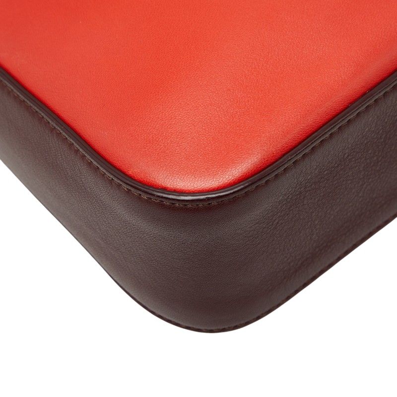 Fendi Chain Shoulder Back Red Bordeaux Leather — view 7
