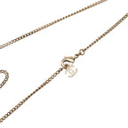 Chanel CC Logo Necklace Gold Plated Rhinestone — view 5