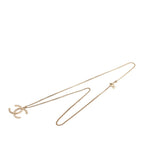 Chanel CC Logo Necklace Gold Plated Rhinestone — view 3