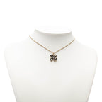 Chanel Clover Motif Chain Pendant 07 Black Gold Plated Rhinestone Faux — view 6