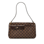 Louis Vuitton Damier Aubagne Shoulder Bag Brown Leather