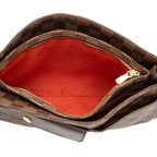Louis Vuitton Damier Aubagne Shoulder Bag Brown Leather — view 5