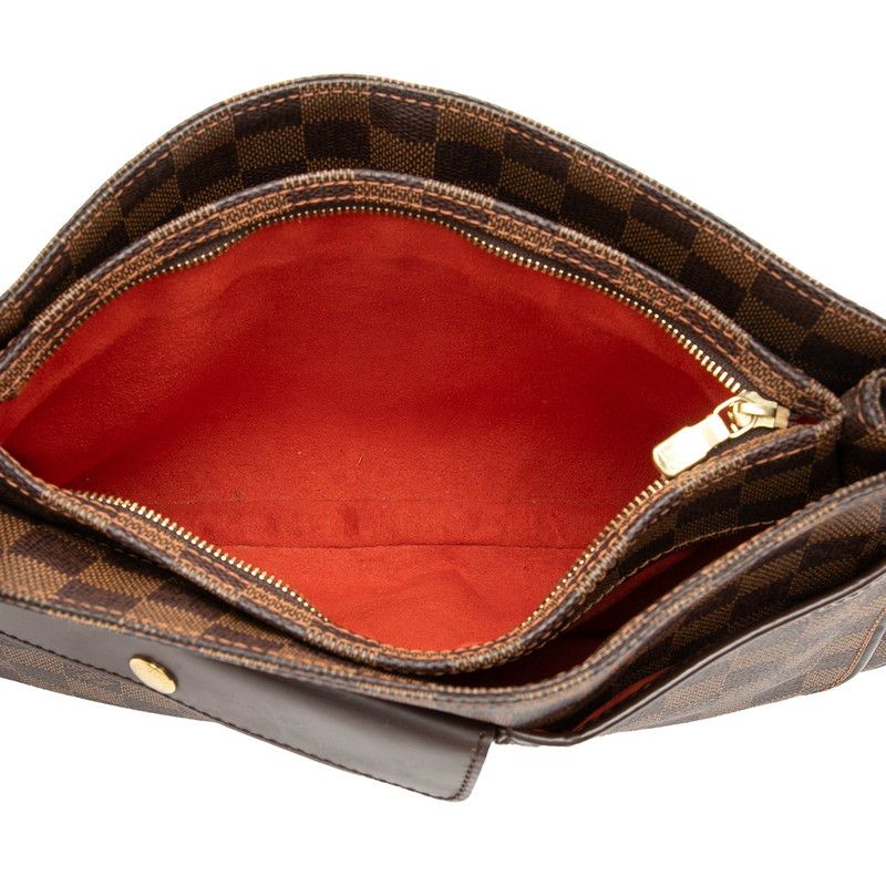 Louis Vuitton Damier Aubagne Shoulder Bag Brown Leather — view 5