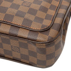 Louis Vuitton Damier Aubagne Shoulder Bag Brown Leather — view 4