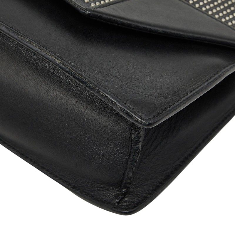 Saint Laurent Betty Studs Chain Shoulder Bag Black Leather — view 4