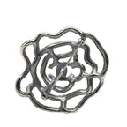 Chanel CC Logo Camellia Motif Brooch Silver Metal Rhinestone — view 2