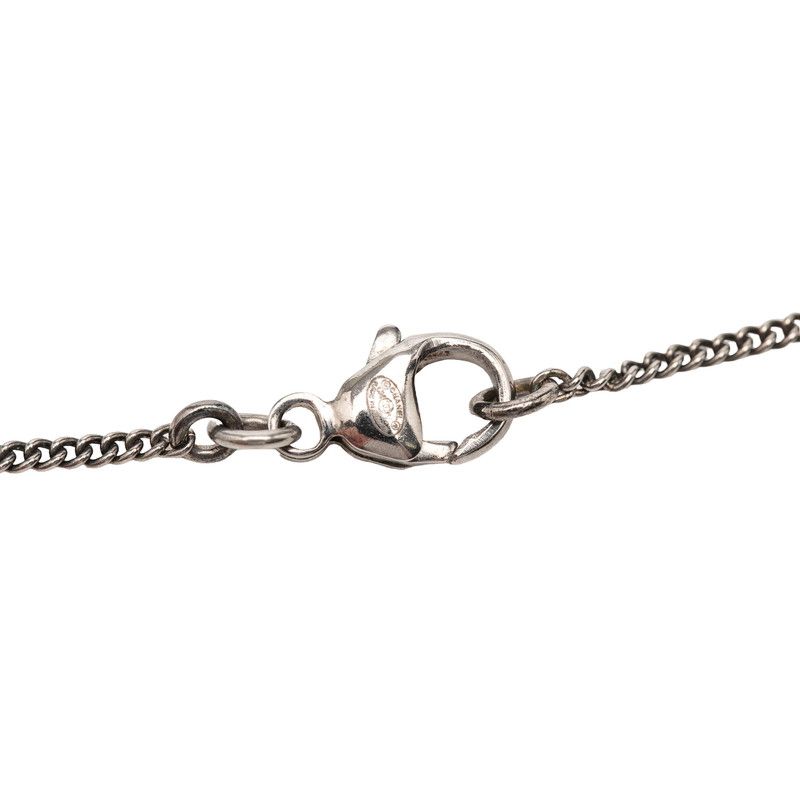 Chanel CC Logo Chain Pendant Silver Metal Faux Pearl Rhinestone — view 5
