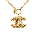 Chanel Quilted CC Logo Necklace Gold Plated
