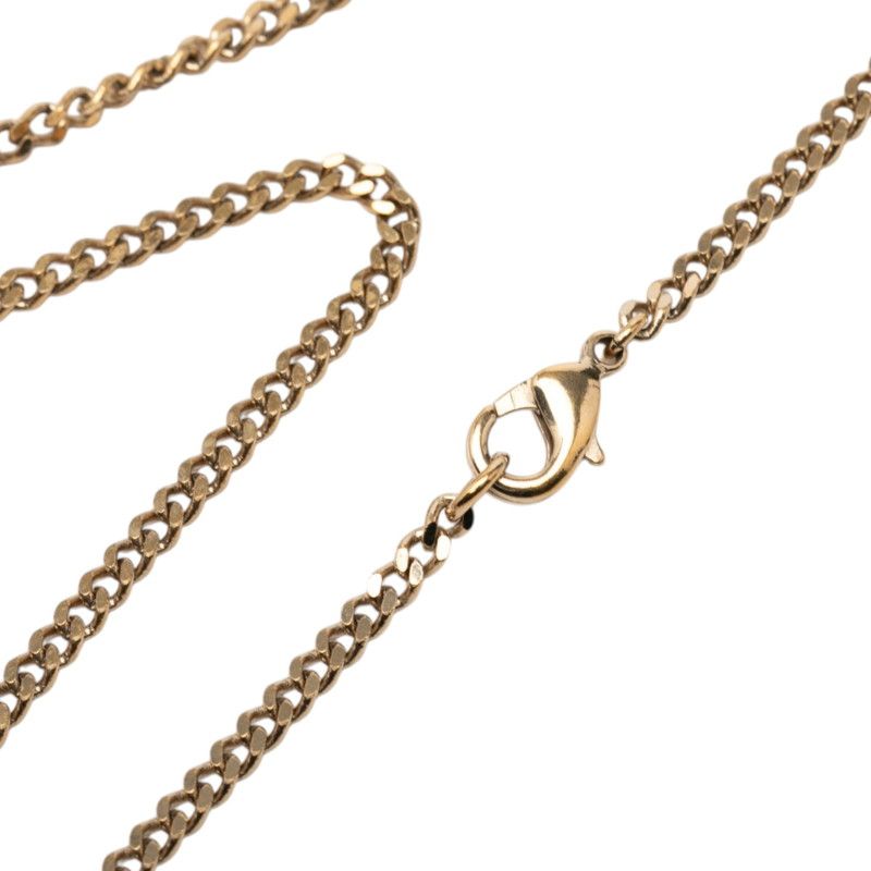 Chanel CC Logo Necklace Gold Plated Rhinestone — view 4