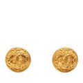 Chanel CC Logo Round Earrings Gold Plated
