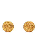 Chanel CC Logo Round Earrings Gold Plated