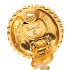 Chanel CC Logo Round Earrings Gold Plated — view 3