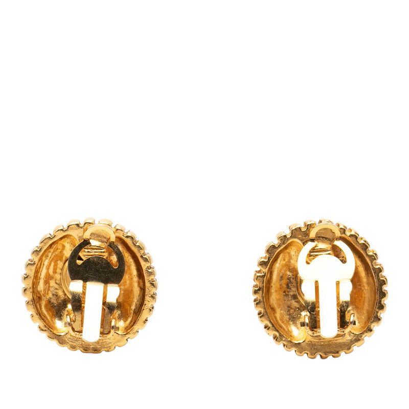 Chanel CC Logo Round Earrings Gold Plated — view 2