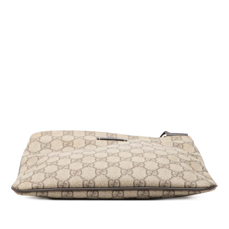 Gucci GG Supreme Crossbody Shoulder Bag Beige Brown Leather — view 3