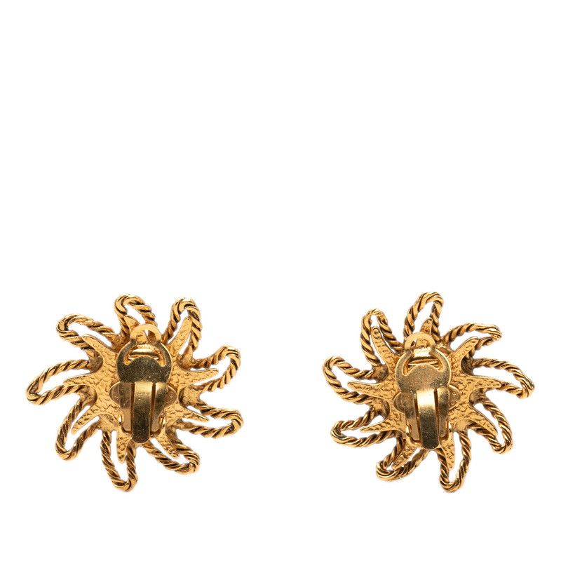 Chanel CC Logo Sun Motif Earrings Gold Plated — view 2