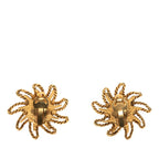 Chanel CC Logo Sun Motif Earrings Gold Plated — view 2