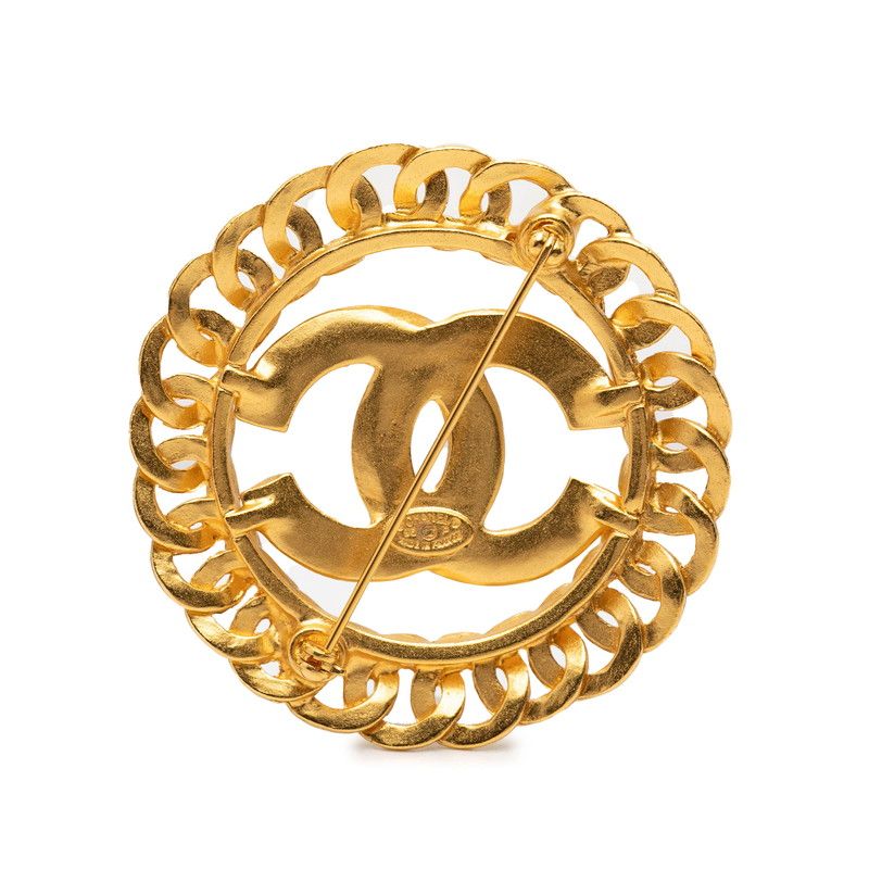 Chanel Vintage CC Logo Brooch Gold Plated — view 2