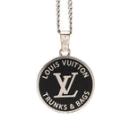 Louis Vuitton Collier LV Award Chain Pendant Black Silver Metal