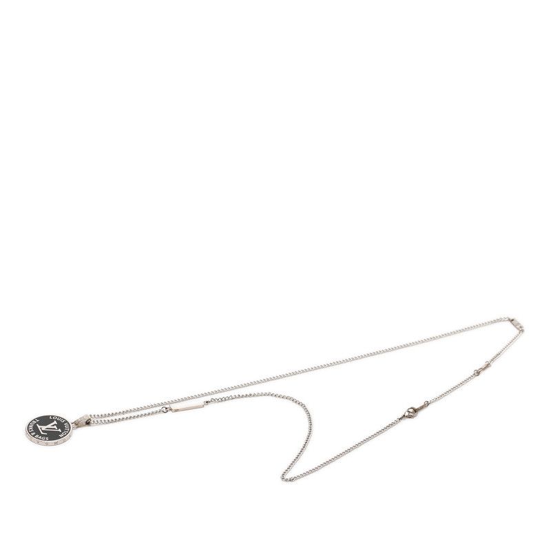 Louis Vuitton Collier LV Award Chain Pendant Black Silver Metal — view 3
