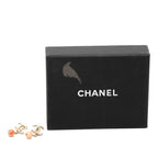 Chanel CC Logo Stud Swing Earrings 12 Gold Orange Plated Rhinestone Faux Pearl — view 4