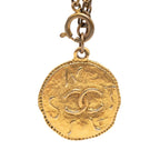Chanel CC Logo Coin Motif Chain Pendant Gold Plated — view 2