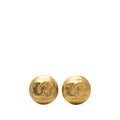 Chanel CC Logo Vintage Round Earrings 95 Gold Plated