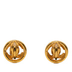 Chanel CC Logo Vintage Round Earrings 98 Gold Plated — view 2