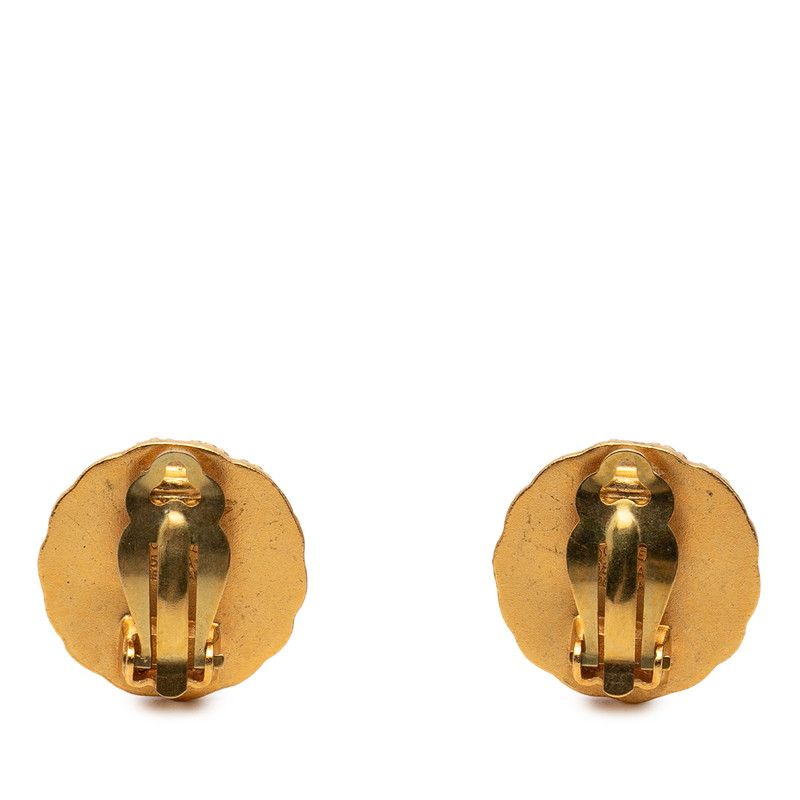 Chanel CC Logo Vintage Round Earrings 95 Gold Plated — view 2