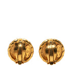 Chanel CC Logo Round Earrings Gold Plated — view 2