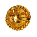 Chanel CC Logo Round Earrings Gold Brown Plated Tiger — view 4