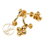 Louis Vuitton Book le Doreil Blue Ming Stud Earrings Swing Gold Plated