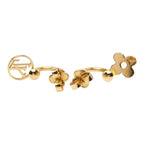 Louis Vuitton Book le Doreil Blue Ming Stud Earrings Swing Gold Plated — view 3